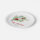 Assiettes En Carton Plaque en papier de Noël verte (Angle)