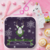 Assiettes En Carton Plaque en papier de rennes pourpre (Fête)