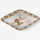 Assiettes En Carton Plaque en papier de vacances Gold Reinder (Angulaire)