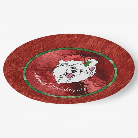 Assiettes En Carton Plaque en papier de vacances Sammy Claus (Angle)