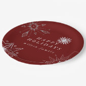 Assiettes En Carton Plaque en papier de vacances Silver Snowflake (Angle)