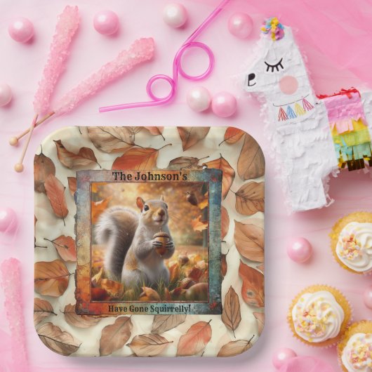 Assiettes En Carton Plaque en papier d'écureuil amusant (Fête)