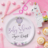 Assiettes En Carton Plaque en papier d'éléphant violet à montgolfière (Fête)