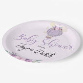 Assiettes En Carton Plaque en papier d'éléphant violet à montgolfière (Angle)