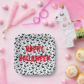 Assiettes En Carton Plaque en papier design Halloween éffrayante chauv (Fête)