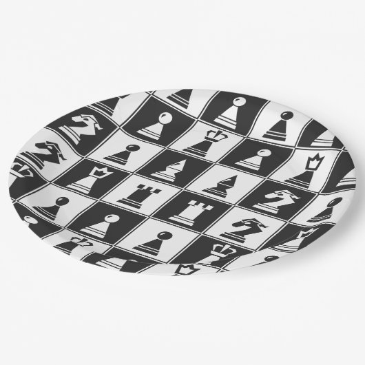 Assiettes En Carton Plaque en papier design pour pièces d'échecs (Angle)