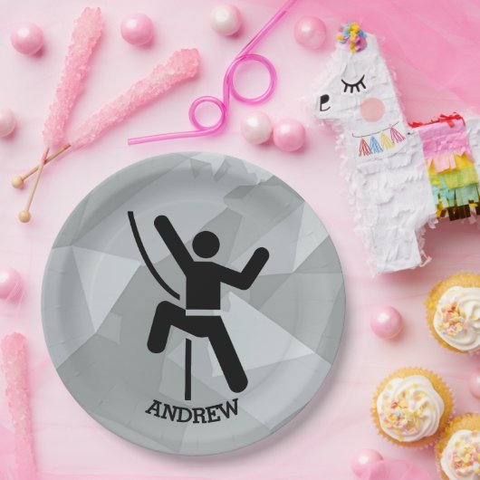 Assiettes En Carton Plaque en papier design Rock Climber (Fête)