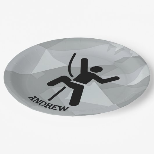 Assiettes En Carton Plaque en papier design Rock Climber (Angle)