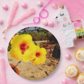 Assiettes En Carton Plaque en papier d'Hibiscus jaune (Fête)