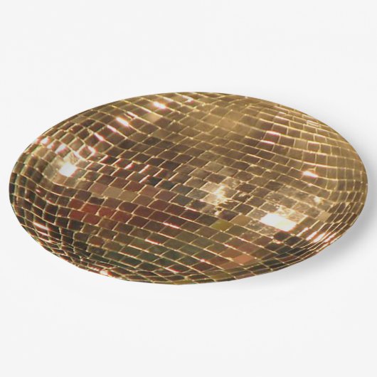 Assiettes En Carton Plaque en papier Disco Ball 2 en miroir (Angle)