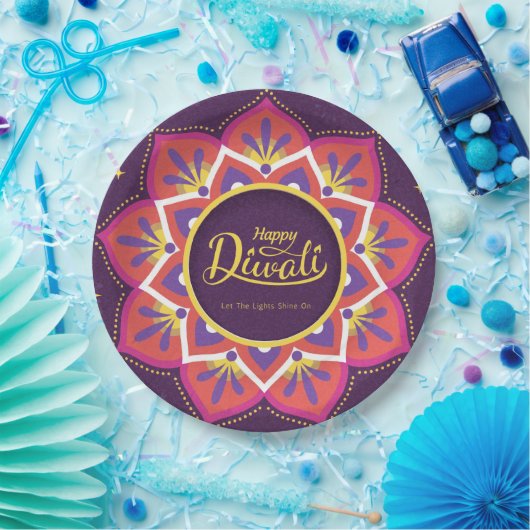 Assiettes En Carton Plaque en papier Diwali (Fête)