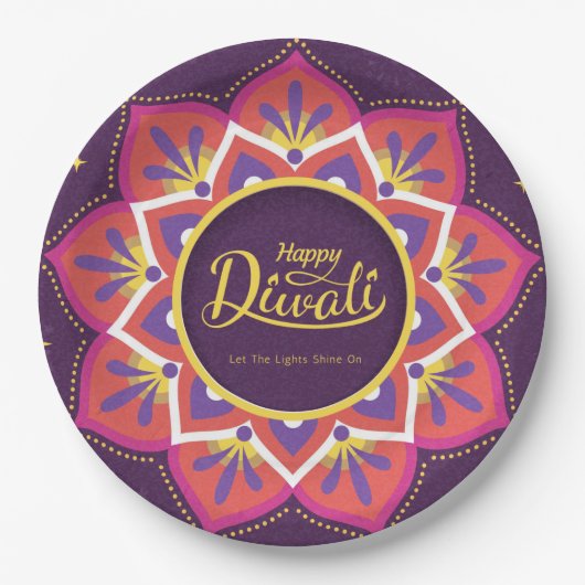 Assiettes En Carton Plaque en papier Diwali (Devant)