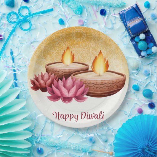 Assiettes En Carton Plaque en papier Diwali (Fête)