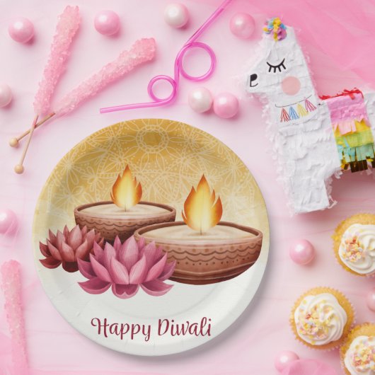 Assiettes En Carton Plaque en papier Diwali (Fête)