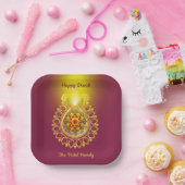 Assiettes En Carton Plaque en papier Diwali violet heureux (Fête)