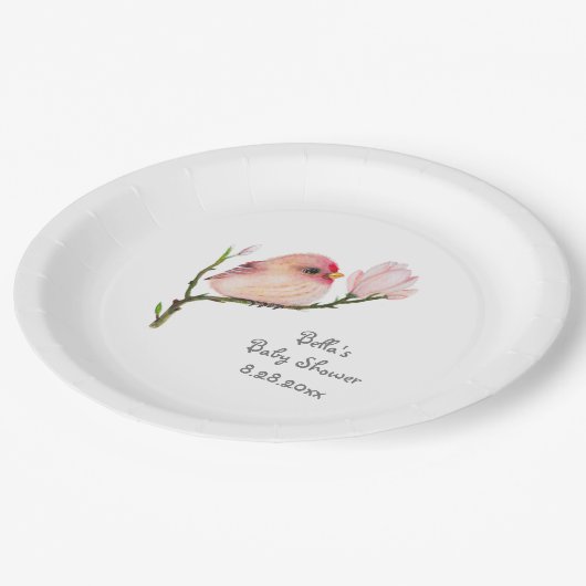 Assiettes En Carton Plaque en papier d'oiseau blanc mignonne (Angle)