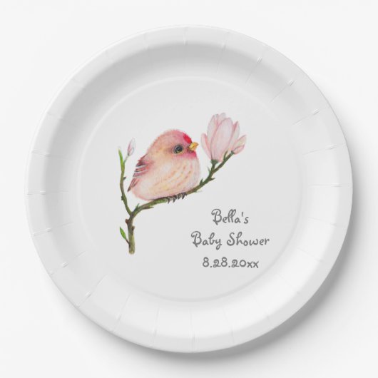 Assiettes En Carton Plaque en papier d'oiseau blanc mignonne (Devant)