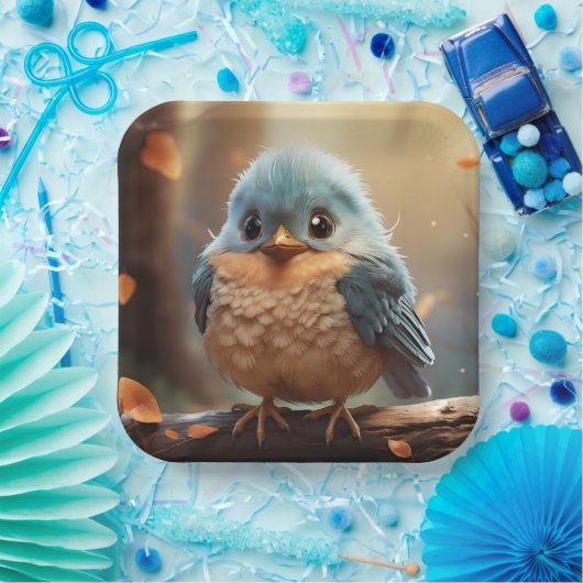 Assiettes En Carton Plaque en papier d'oiseau mignonne (Fête)