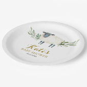 Assiettes En Carton Plaque en papier doux vert petit agneau (Angle)