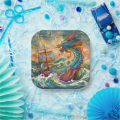 Assiettes En Carton Plaque en papier dragon (Fête)