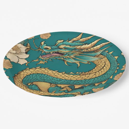 Assiettes En Carton Plaque en papier dragon (Angle)