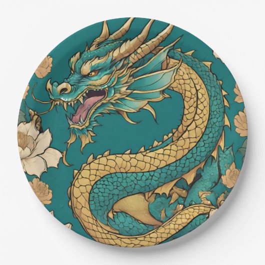 Assiettes En Carton Plaque en papier dragon (Devant)