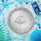 Assiettes En Carton Plaque en papier du 25e anniversaire d'Argent (Fête)