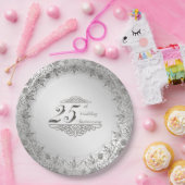 Assiettes En Carton Plaque en papier du 25e anniversaire d'Argent (Fête)