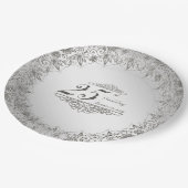Assiettes En Carton Plaque en papier du 25e anniversaire d'Argent (Angle)