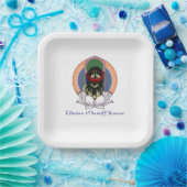 Assiettes En Carton Plaque en papier du logo Mastiff Tibétain (Fête)