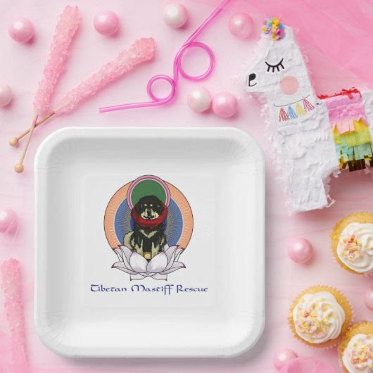 Assiettes En Carton Plaque en papier du logo Mastiff Tibétain (Fête)