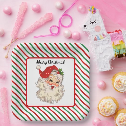 Assiettes En Carton Plaque en papier du Père Noël (Fête)