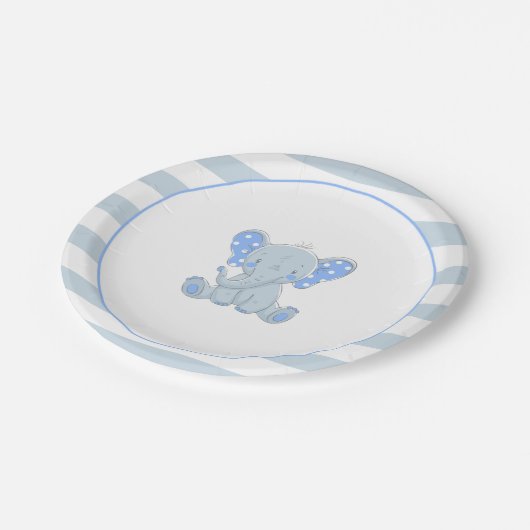 Assiettes En Carton Plaque en papier éléphant - Garçon (Angle)