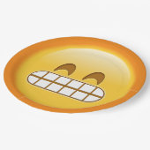 Assiettes En Carton plaque en papier émoji grincheux (Angle)