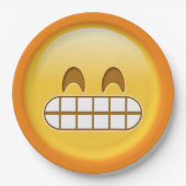 Assiettes En Carton plaque en papier émoji grincheux (Devant)
