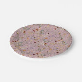 Assiettes En Carton Plaque en papier Fleur sauvage rose (Angle)