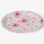 Assiettes En Carton Plaque en papier floral (Angle)