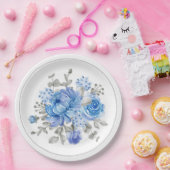 Assiettes En Carton Plaque en papier floral (Fête)