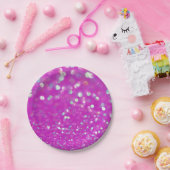 Assiettes En Carton Plaque en papier Fuchsia Confetti (Fête)