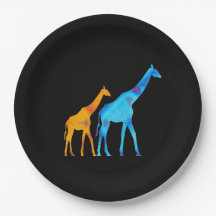Plaque en papier girafe