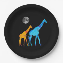 Plaque en papier girafe