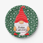 Assiettes En Carton Plaque en papier Gnome de Noël (Devant)