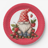 Assiettes En Carton Plaque en papier Gnome fraise (Devant)