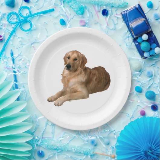 Assiettes En Carton Plaque en papier Golden Retriever (Fête)