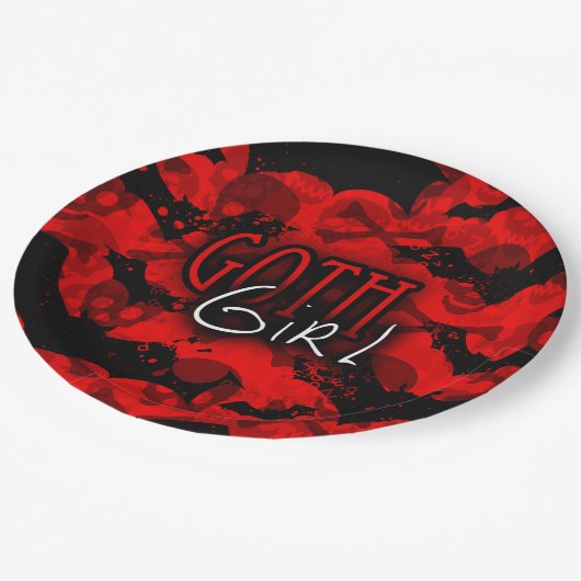 Assiettes En Carton Plaque en papier Goth Girl (Angle)