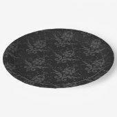 Assiettes En Carton Plaque en papier gothique Motif Brocade noir (Angle)