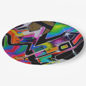 Assiettes En Carton Plaque en papier graffiti (Angle)