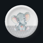 Assiettes En Carton Plaque en papier gris Baby shower éléphant<br><div class="desc">Plaque en papier gris Baby shower éléphant</div>
