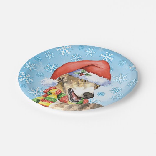 Assiettes En Carton Plaque en papier gris de Noël (Angle)