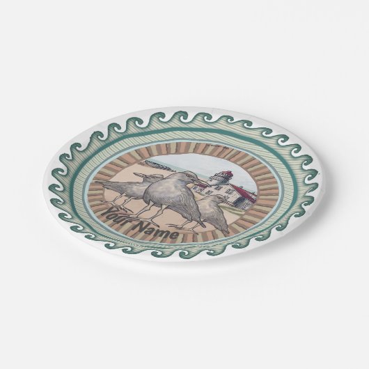 Assiettes En Carton Plaque en papier Gulls Lighthouse (Angle)